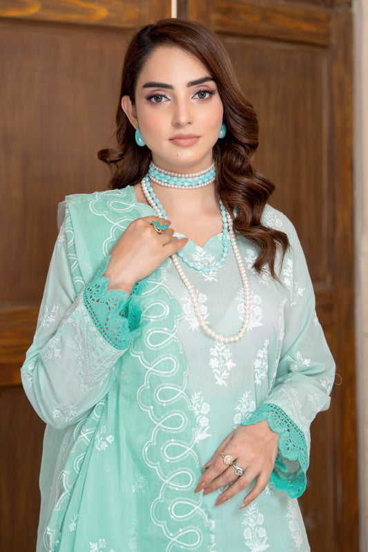 Lawn Embroidered Shirt With Crinkle Embroidered Dupatta | 0525C2-D05