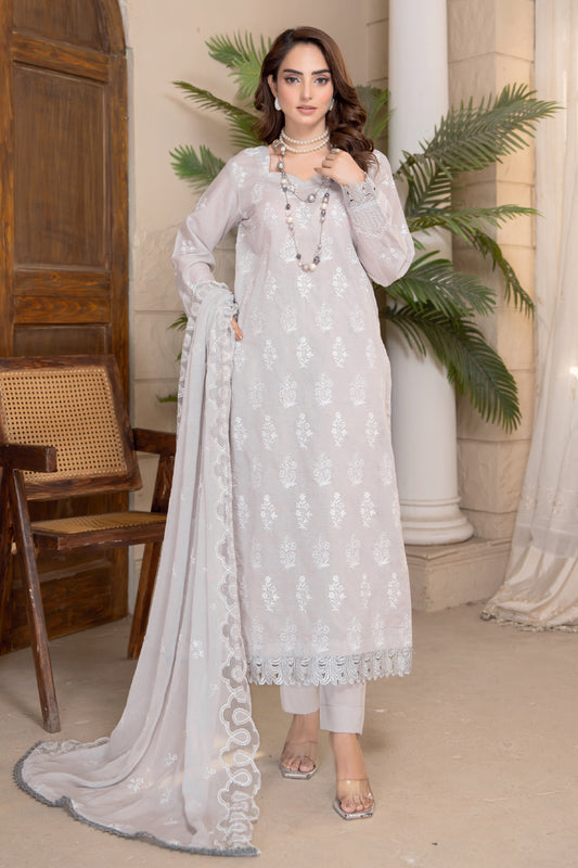 Lawn Embroidered Shirt With Crinkle Embroidered Dupatta | 0525C2-D06