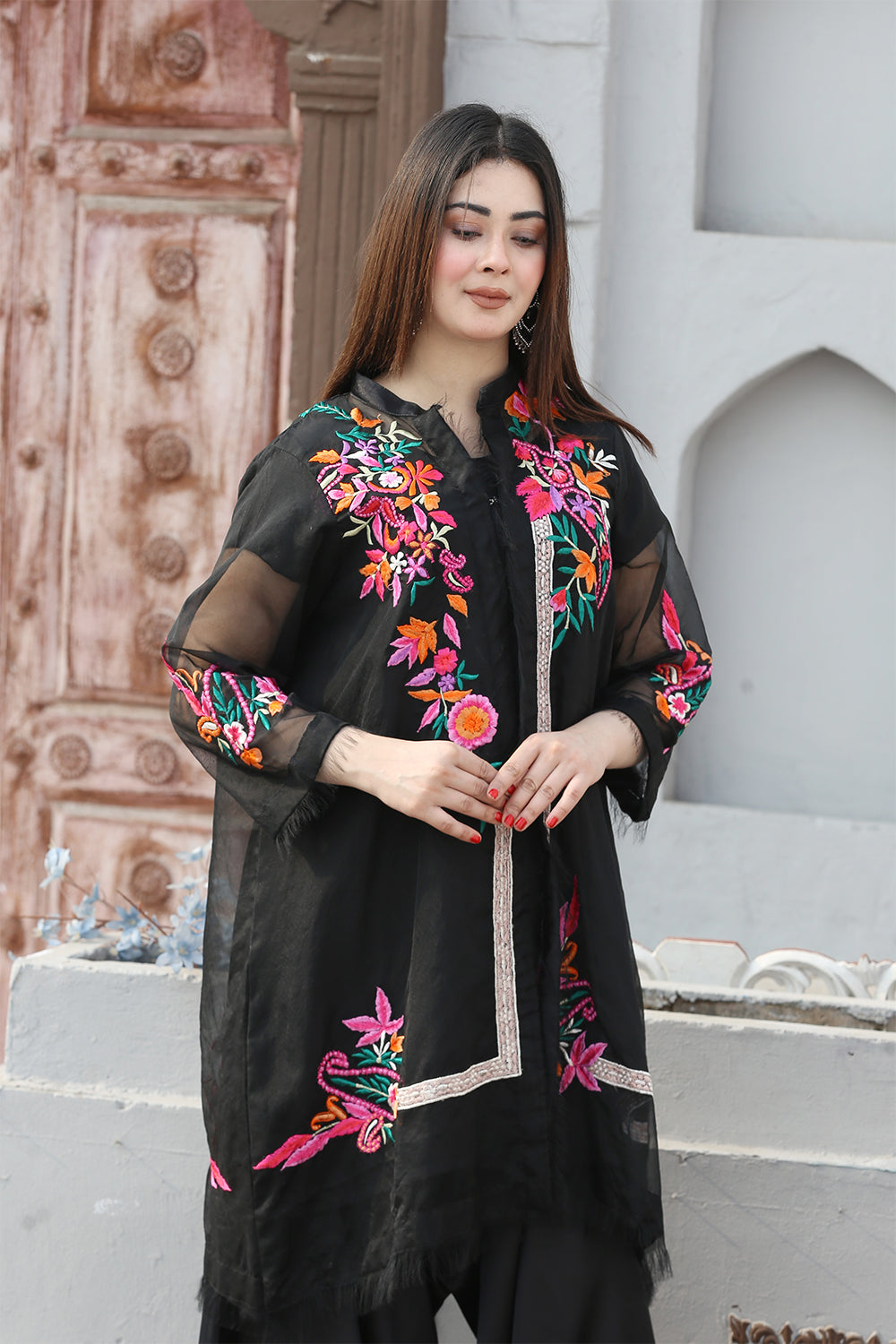 MIDNIGHT ELEGANCE SHIRT (ORGANZA)