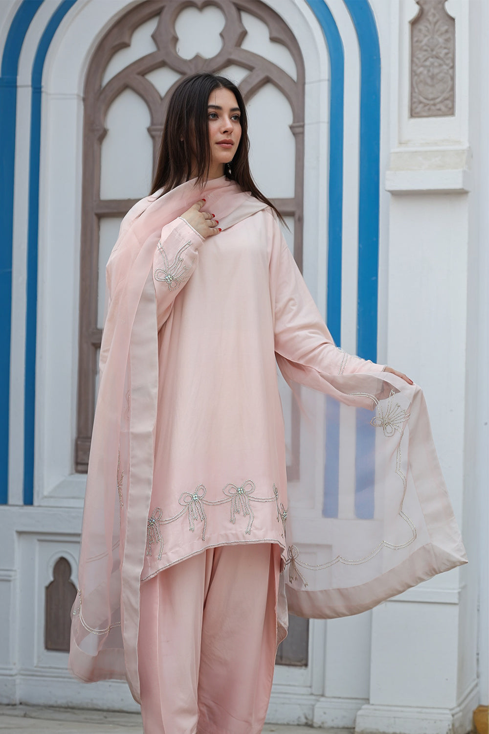 POWDER PINK SHIRT (PURE RAWSILK)